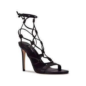 Nine West Mix 3 Black Strappy Gladiator Heeled Sandal/Sz. 7M NWOB
